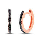 0.07ct 14k Rose Gold Black Diamond Huggie Earring